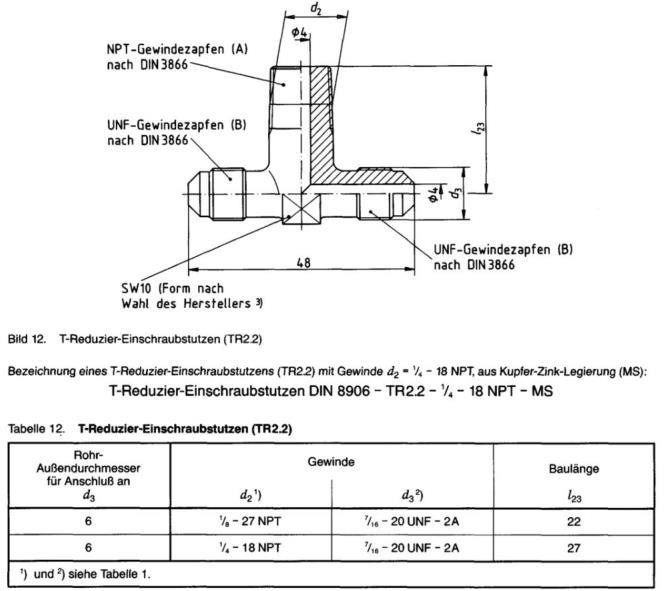 TR2.2 type  Tee connector dimensions
